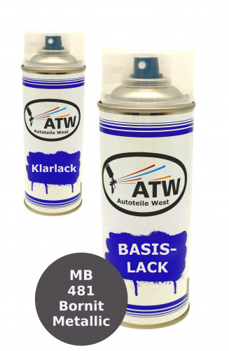 Autolack für Mercedes Benz 481 Bornit Metallic +400ml Klarlack Set